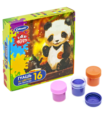 Гуашь Зверята 16цв.  25мл