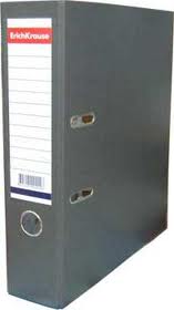 Регистратор 70мм серый Бизнес мет.уголки, торцевой карман