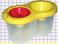 Стакан - непроливайка двойной с крышкой^