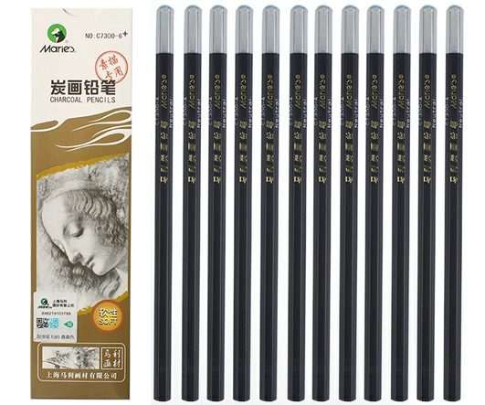Карандаш угольный  Maries, В, без заточки