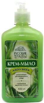 Крем-мыло с дозатором "Русские травы"  500мл Алоэ-Вера