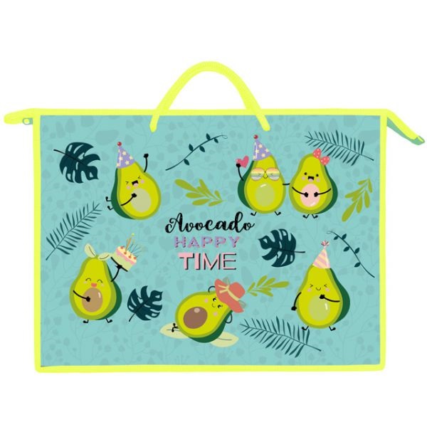 Папка с ручками А3  пластик Веселые авокадо