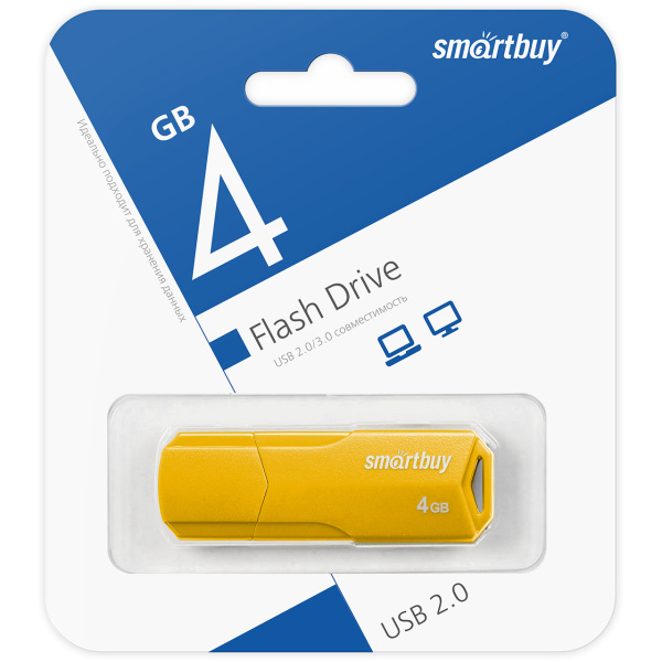 Флэшка  4Gb Clue желтая