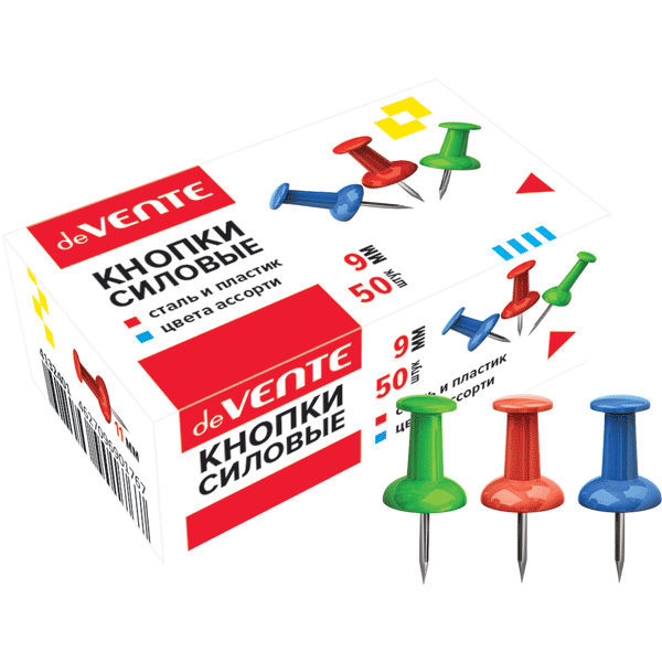 Кнопки силовые цветные 50шт карт.упак