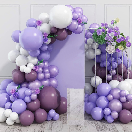 Шар возд для фотозоны Белый/сиреневый/фиолетовый 120шт