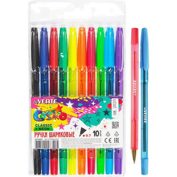 Набор шариковых ручек.10цв. Cosmo, 0,7мм