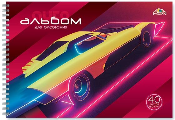 Альбом/гребень 40л Суперкар,  160гр