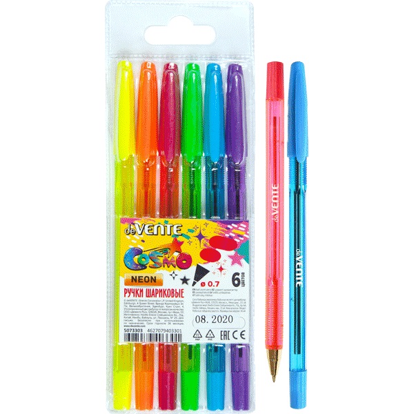 Набор шариковых ручек 6цв. Cosmo, 0,7мм
