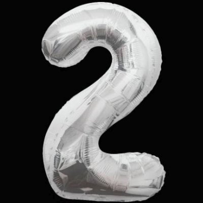 Шар возд. фольга цифра 40" 2 Silver