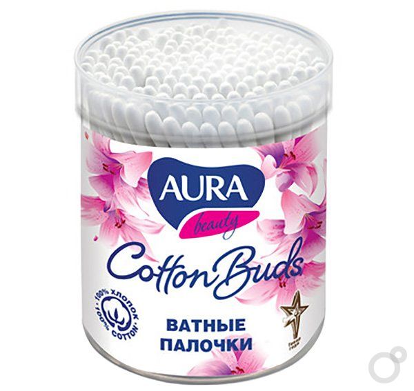 Ватные палочки Aura  (200) в стакане
