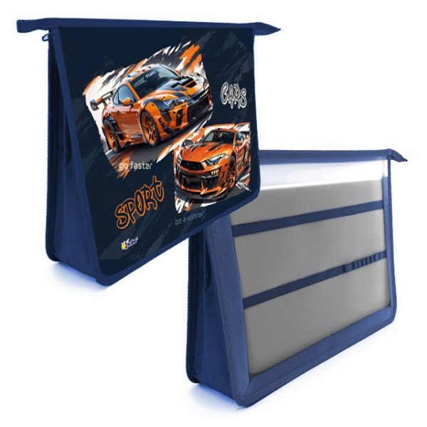 Папка д/труда А4 Спорткары,  2 отд