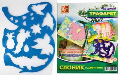 Трафарет фигурный Слоник в джунглях