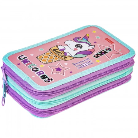 Пенал 3отд/д Ice cream Unicorn