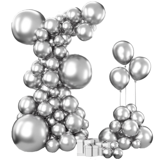 Шар возд для фотозоны Серебро  67шт