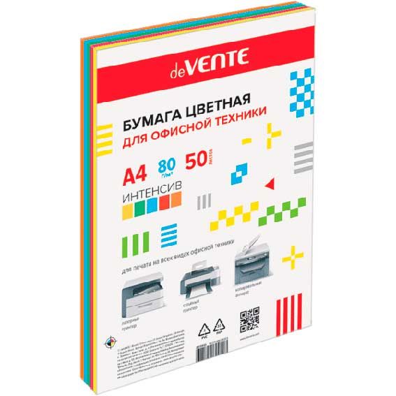 Бумага мix А4 deVente  50л 5цветов Интенсив 80 г/м