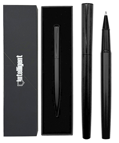 Ручка подар пов. мех. Intelligent 0,7мм,  синяя, чёрный мат. корп