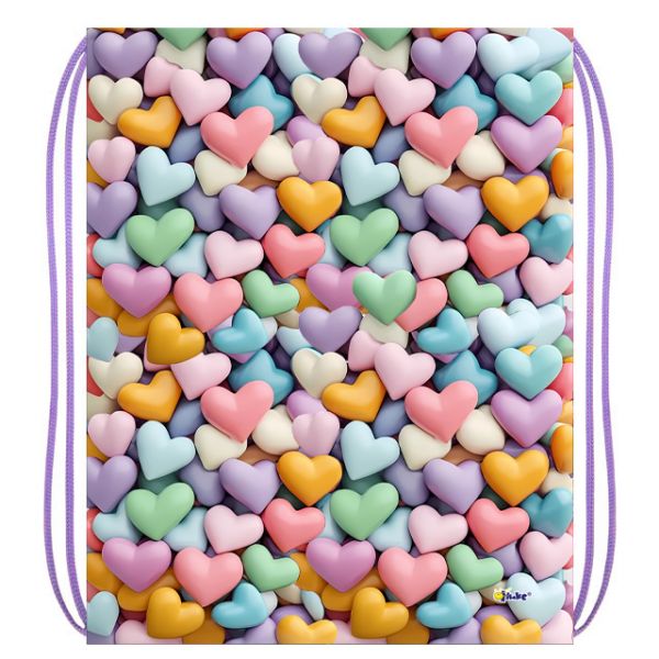 Мешок для обуви Сердечки 3D 33*42см