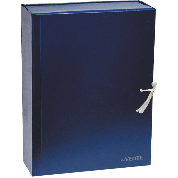 Короб архивный бумвинил 100мм на завязках синий