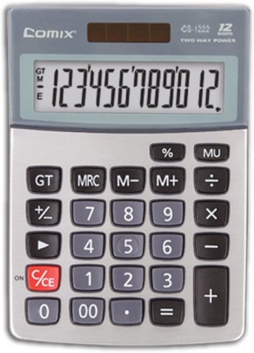 Калькулятор  комп. 12разр. дв.пит. серебристый