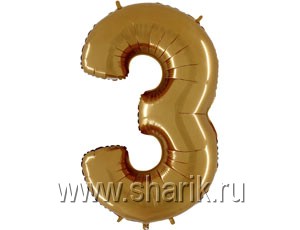 Шар возд. фольга цифра 40" 3 Gold