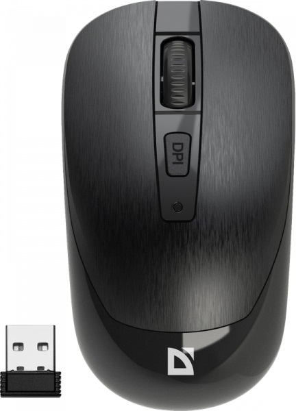 Мышь беспроводная Defender Wave MM-995 4кн черный бесшумная