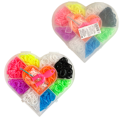 Набор д/творчества цветные резиночки, 1000шт + станок
