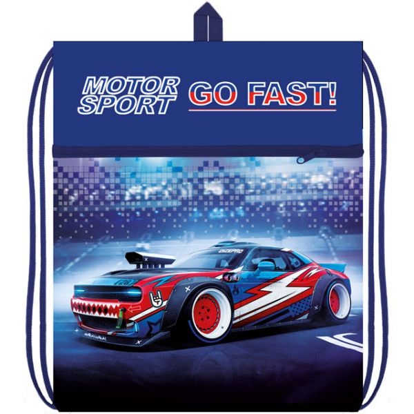 Мешок для обуви Motor sport, с карманом и сеточкой