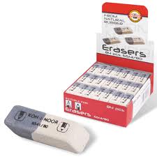 Ластик Sunpearl серо-белый 84шт