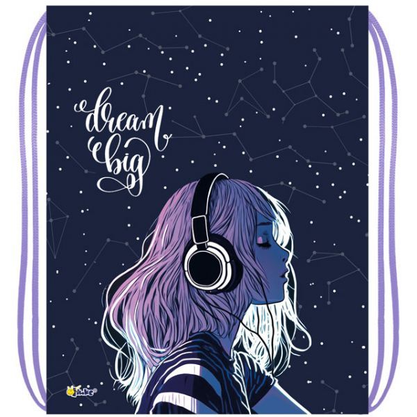 Мешок для обуви Девочка в наушниках, 370*470мм