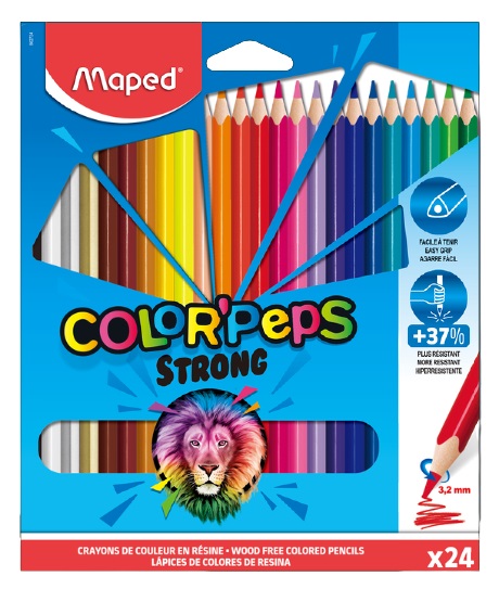 Карандаши .пластиковые 24цв. Color`peps Strong трехгр.