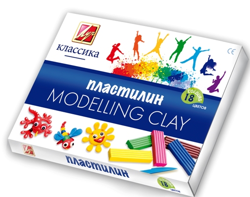Пластилин Классик 18цв. 360гр пенал+стеки