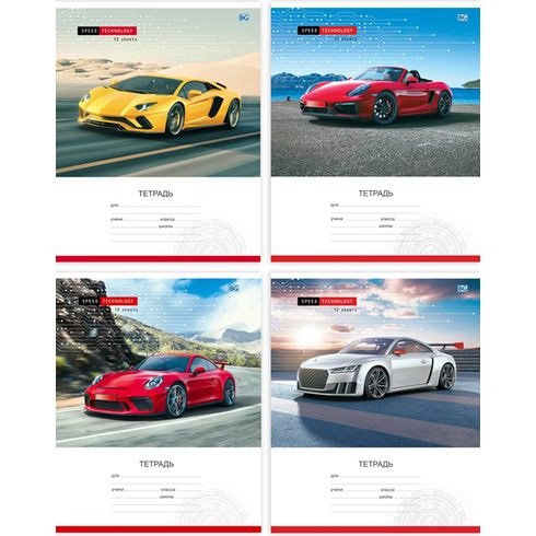 Тетрадь 12л косая линия Классика CoverPrо ассорти с пласт обл