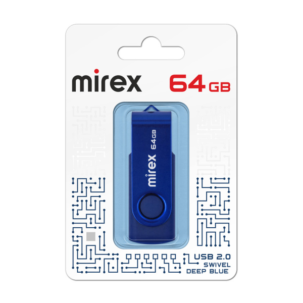 Флэшка 64Gb Swivel синяя