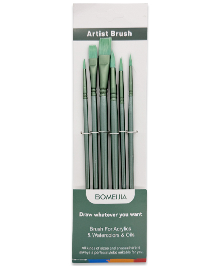 Кисти н-р нейлон  6 шт Зелёные