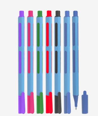 Набор шариковых ручек 6цв. Trio Soft, 0,7мм,  трехгран. корпус