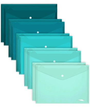 Папка-конверт кнопка А4 Оттенки бирюзового
