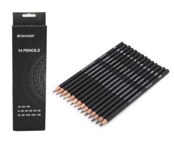 Карандаши  ч/гр набор 14шт разной тверд. Brutfuner