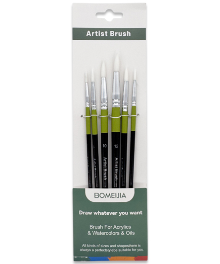 Кисти н-р нейлон  6 шт, круглые