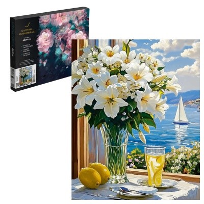 Картина по номерам 40*50 см Букет лилий