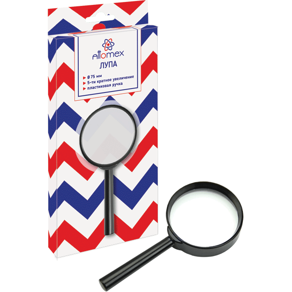 Лупа d 75мм пластик.оправа (пятикратное увеличение)