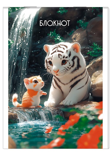 Блокнот А6  32л Полосатые друзья