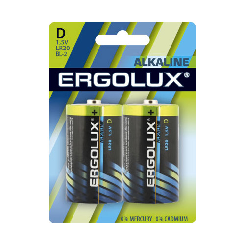 э/п Ergolux большие LR20 алкалин