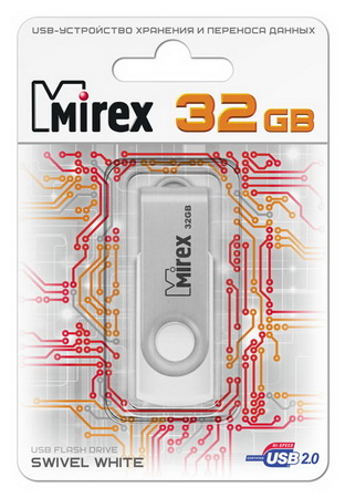 Флэшка 32Gb Swivel белая