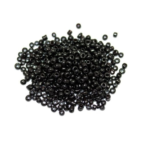 Бисер черный 4мм 50г круглый