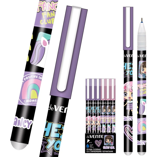 Ручка гель "пиши-стирай" Fancy Girl, 0,5мм, синяя