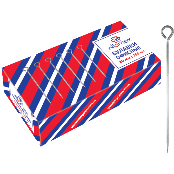 Булавки офисн."английские" 250шт