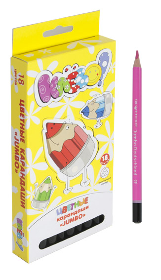 Карандаши Jumbo Клево 18цв. трехгранные
