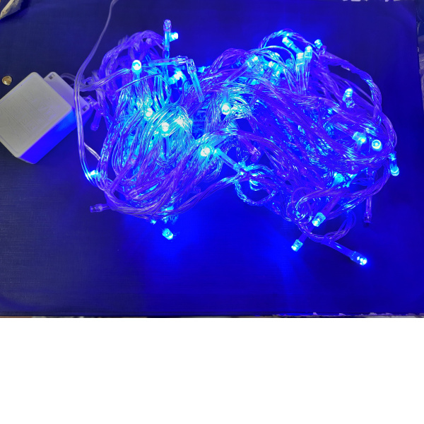 яЭл.Гирлянда 200 LED Синий прозр.провод. реж 9