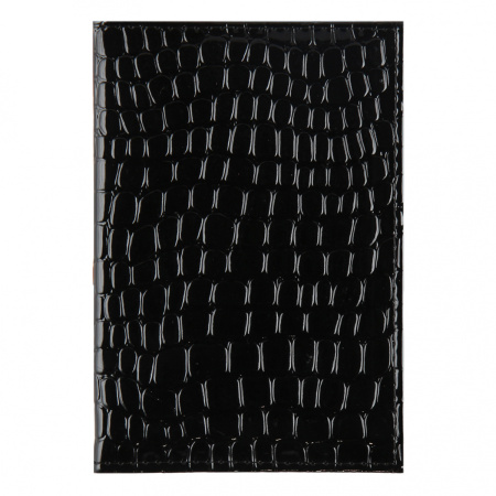 Обложка/паспорта "Croco" чёрная иск. кожа, лак, тиснение