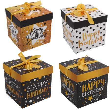 Коробка подарочная 15*15*15см Happy birthday